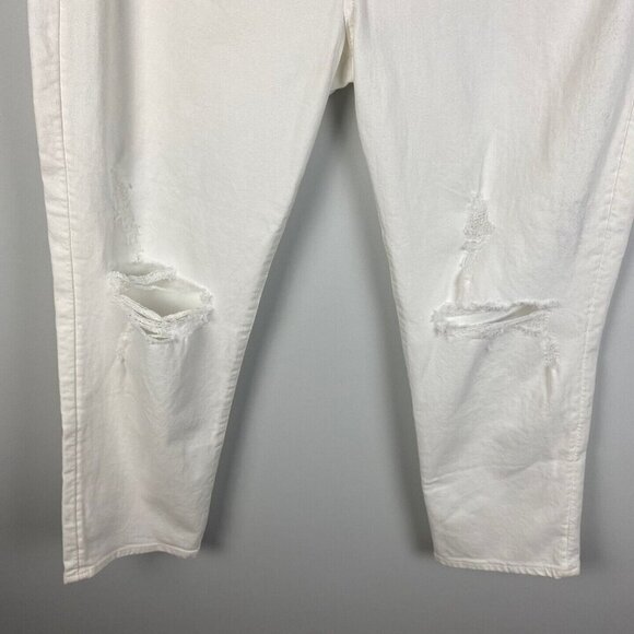 Old Navy Extra High Rise Sky-Hi Straight Jeans Jean Size 14 NWT White Distressed - Picture 3 of 11